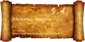 Várkonyi Amália névjegykártya